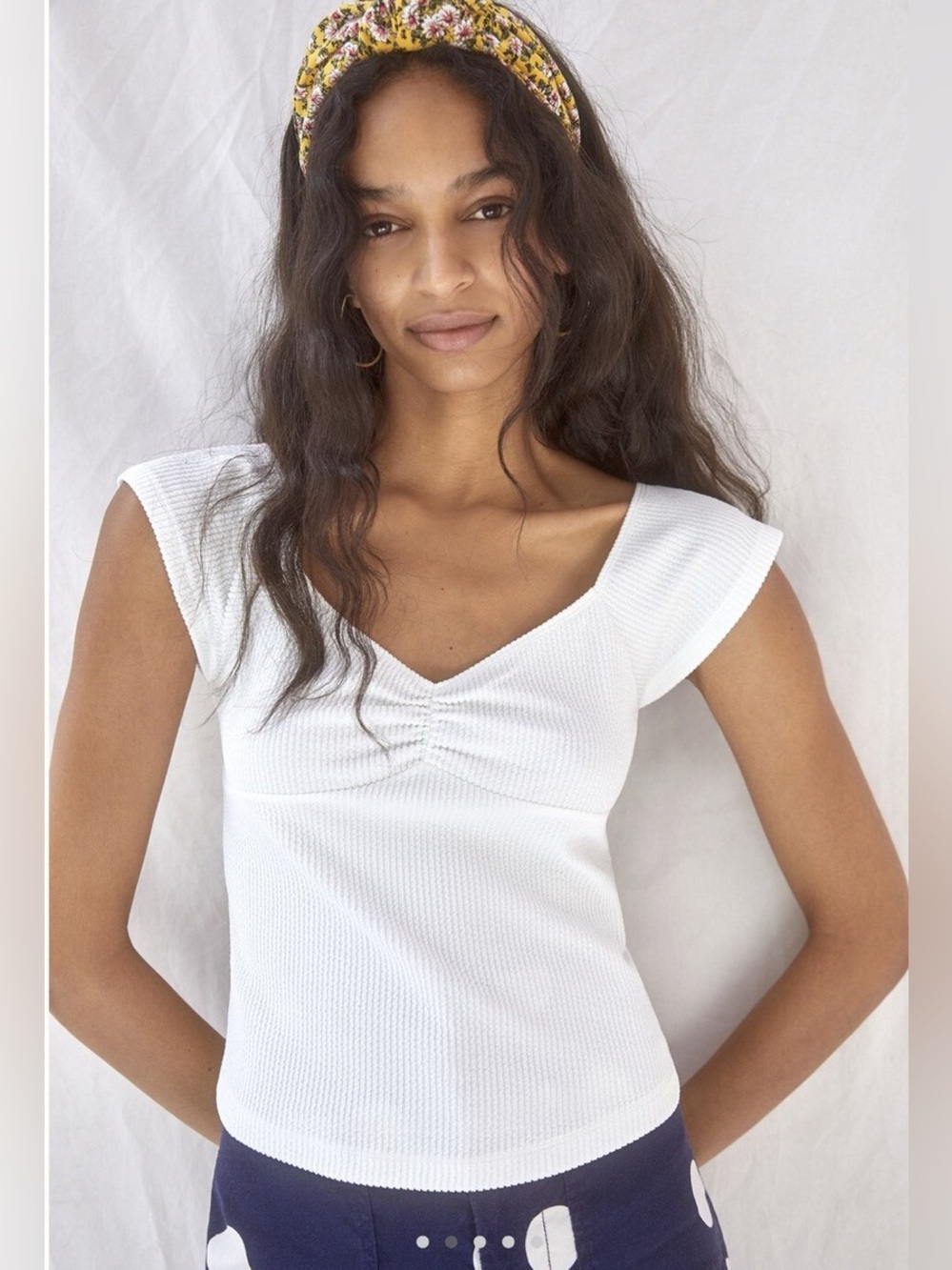 Bundle of Anthropologie Maeve Gathered Sweetheart Top Black and White